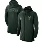 nike veste zipper hoodie nba milwaukee bucks hunter green authentic